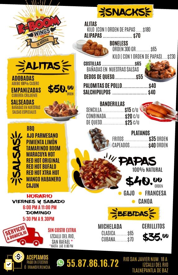 Menú impreso
