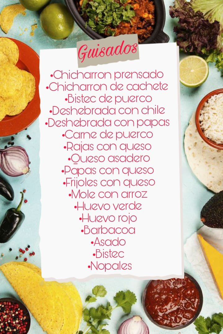 Menú impreso