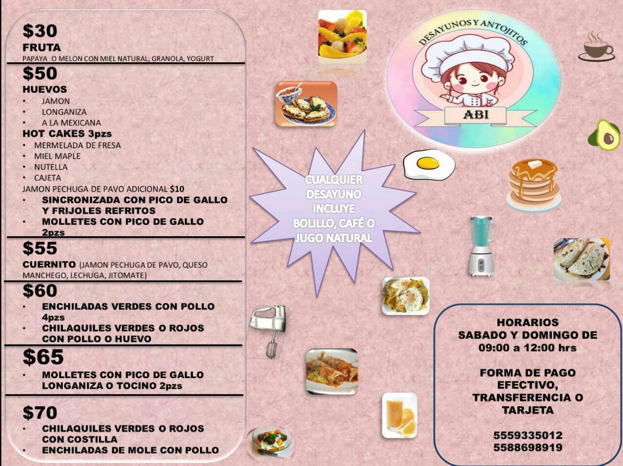 Menú impreso