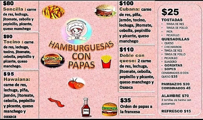 Menú impreso