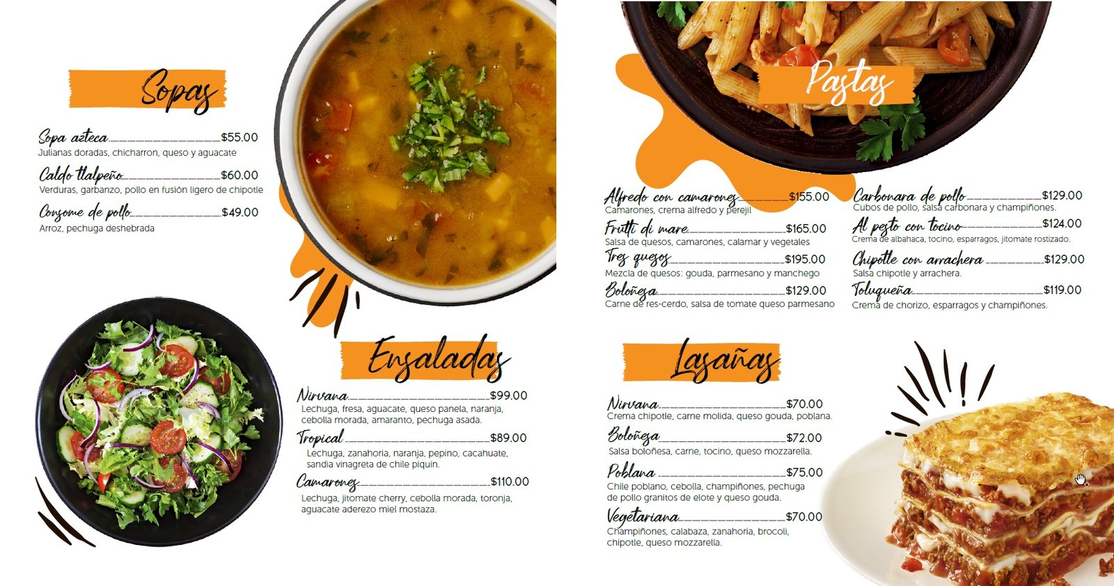 Menú impreso