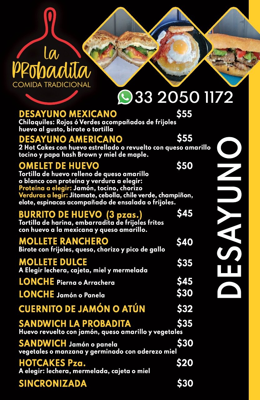 Menú impreso