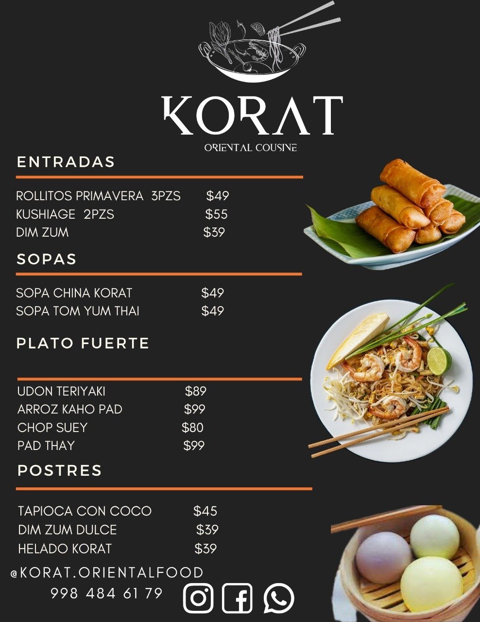 Menú impreso