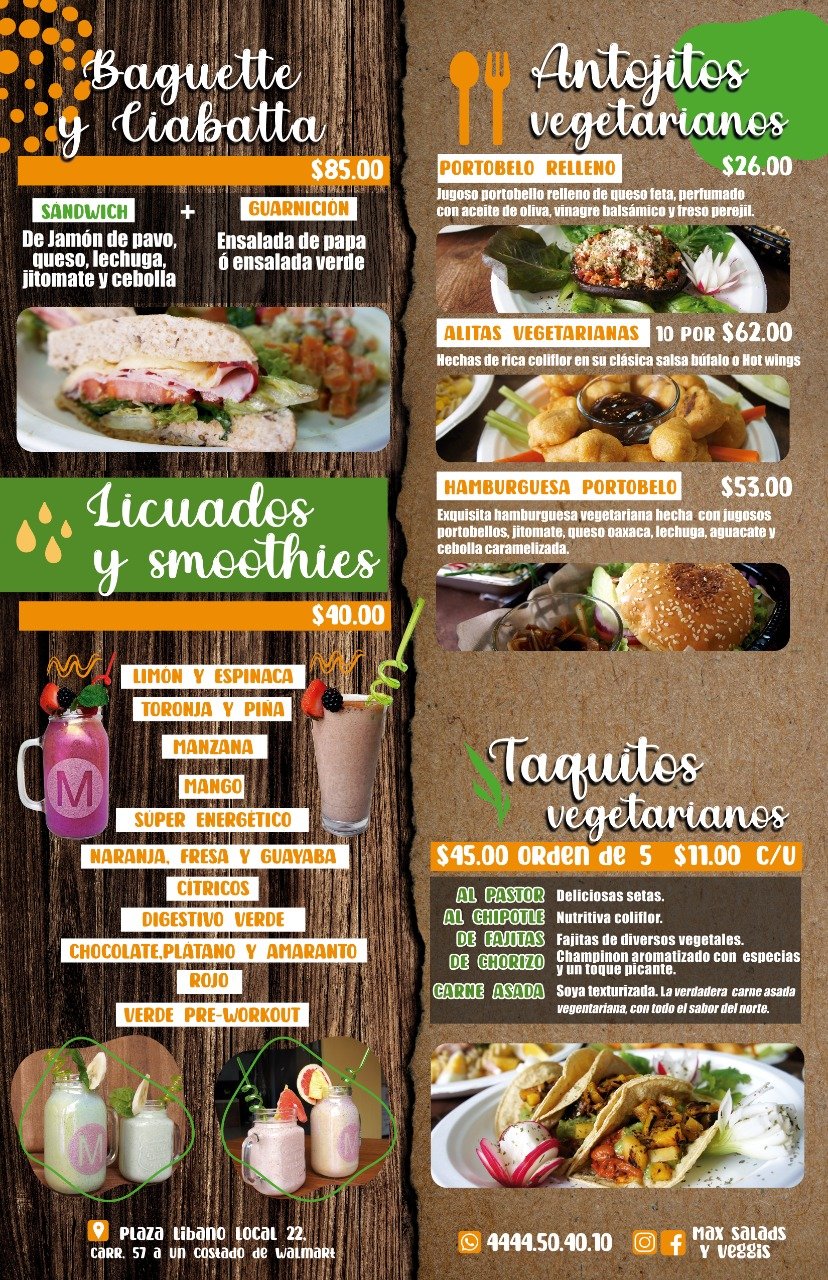 Menú impreso