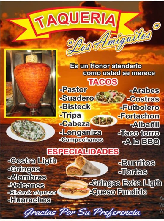 Menú impreso