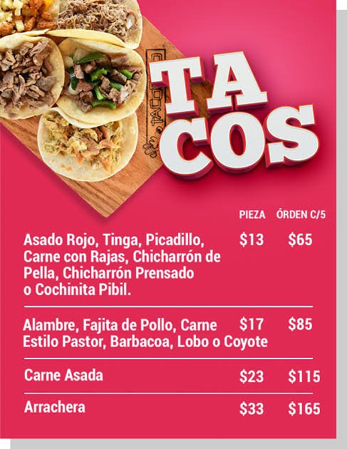Menú impreso
