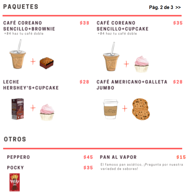 Menú impreso