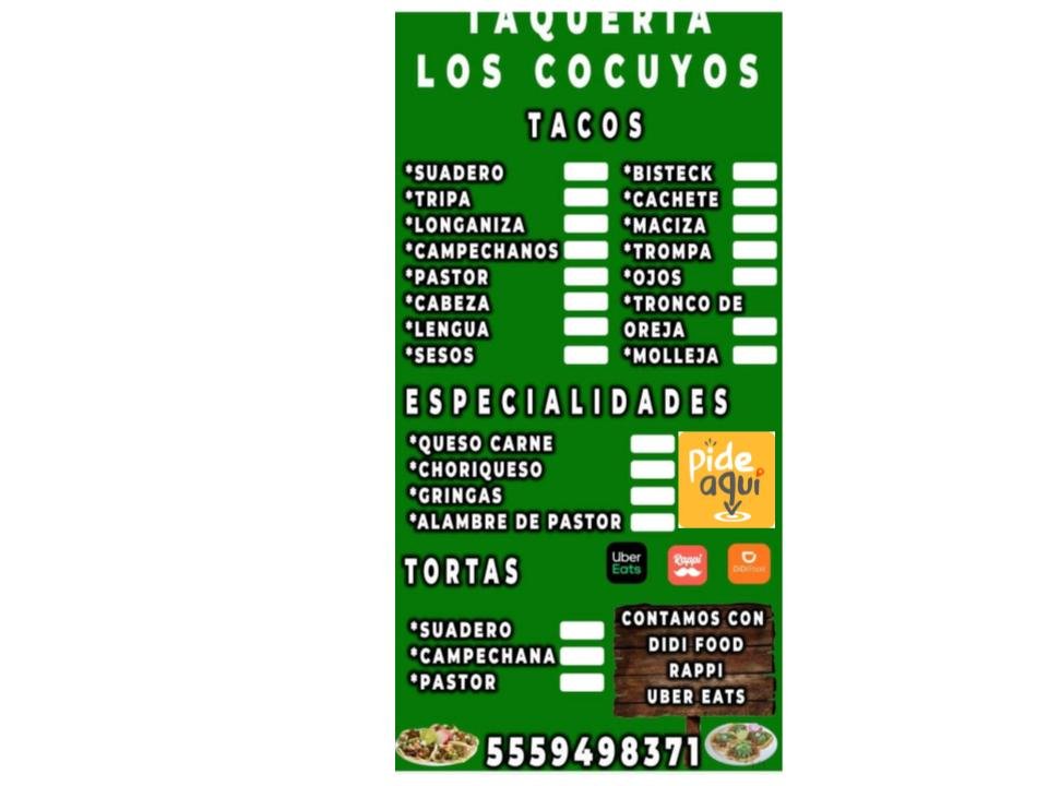 Menú impreso