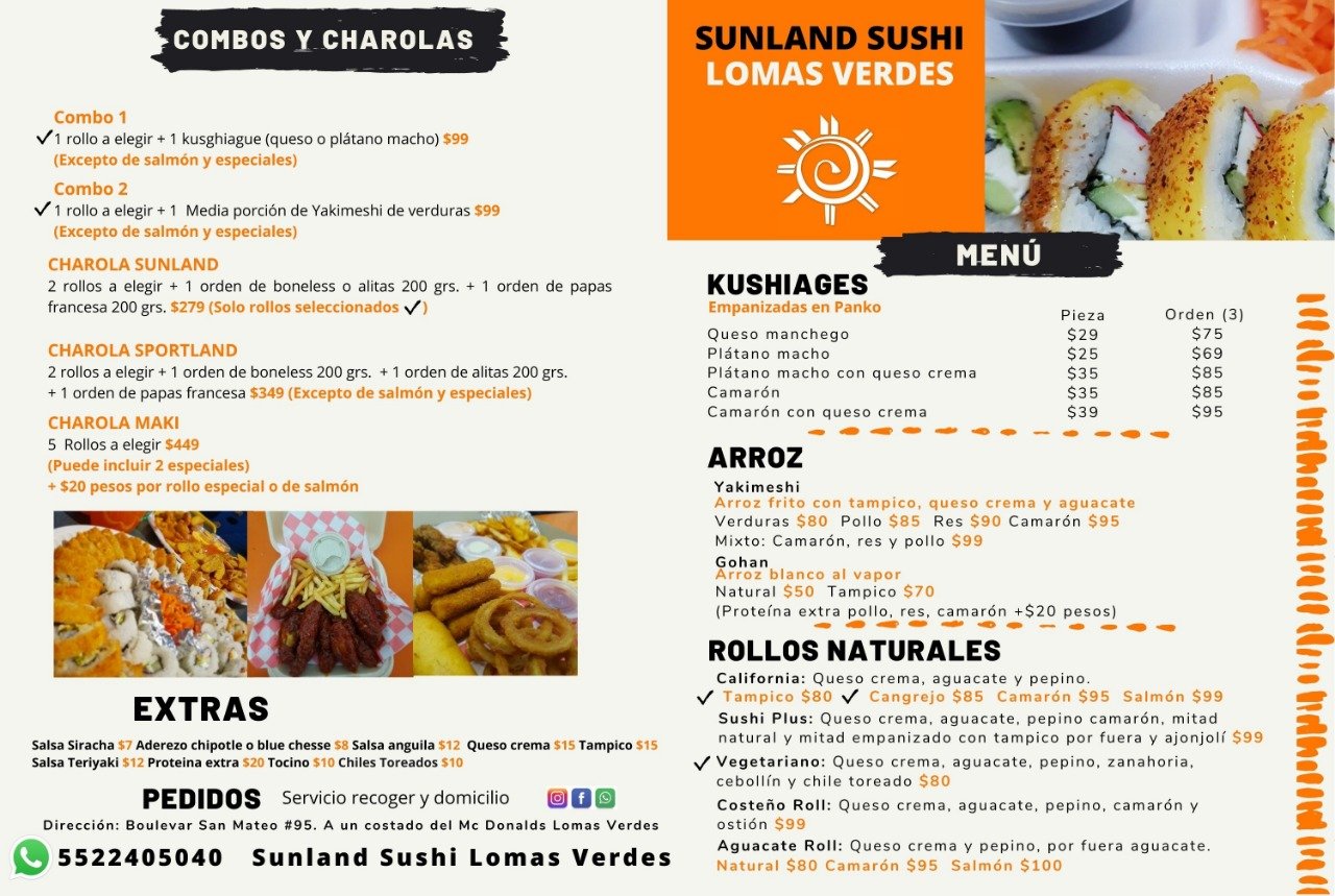 Menú impreso