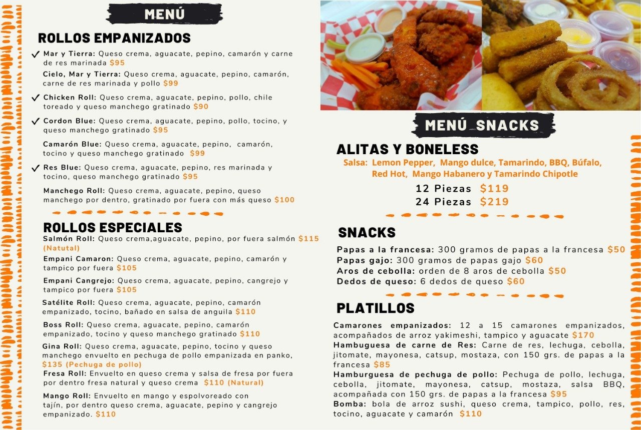 Menú impreso