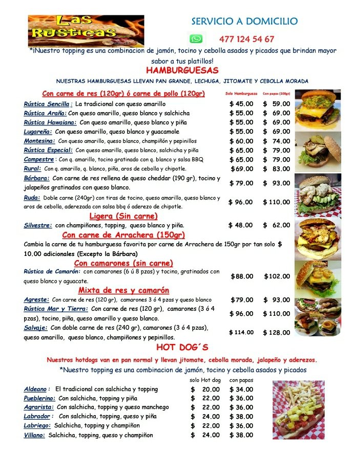 Menú impreso