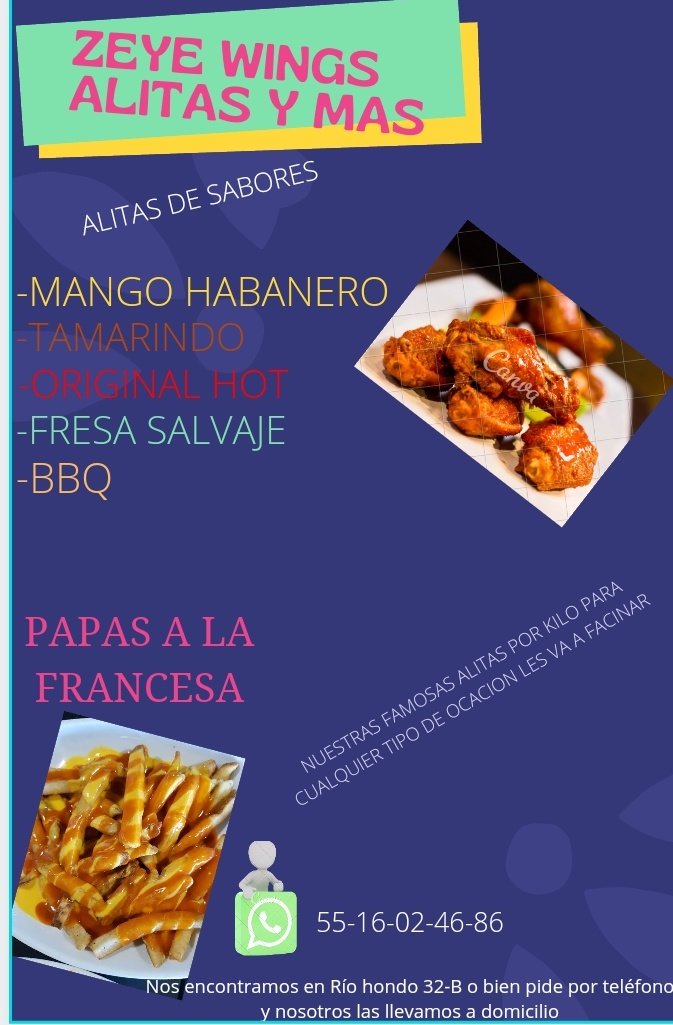 Menú impreso